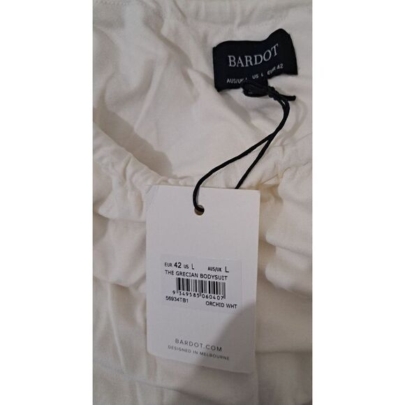 NWT Bardot Womens GRECIAN Bodysuit  Large Ivory Stretch - Picture 5 of 8